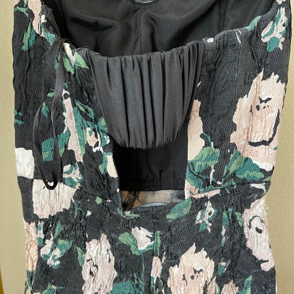 Club Monaco XS Black Floral Boned Corset Jumpsuit Elegant Party Look - Picture 5 of 12